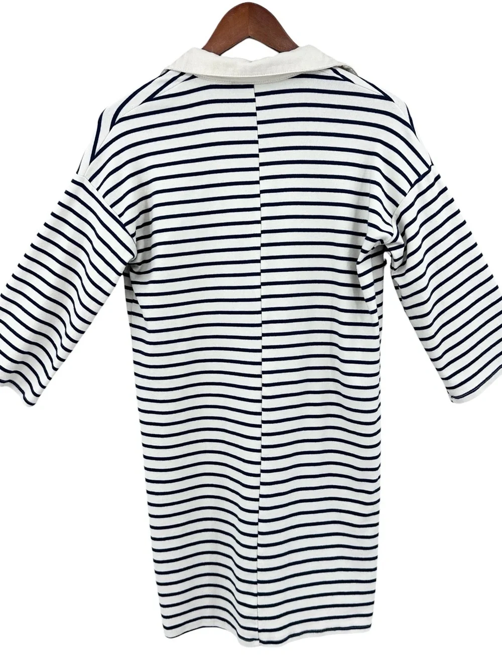 TUCKERNUCK Dress Ashton Knit Polo Stripe Preppy Nautical Blue Cream